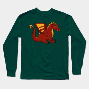 red orange dragon cartoon Long Sleeve T-Shirt